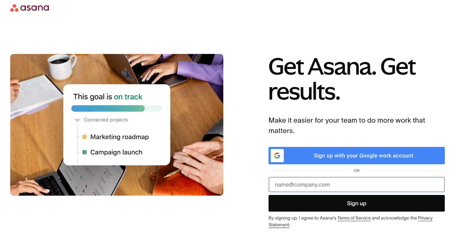 Asana stays laser-focused on a single conversion goal