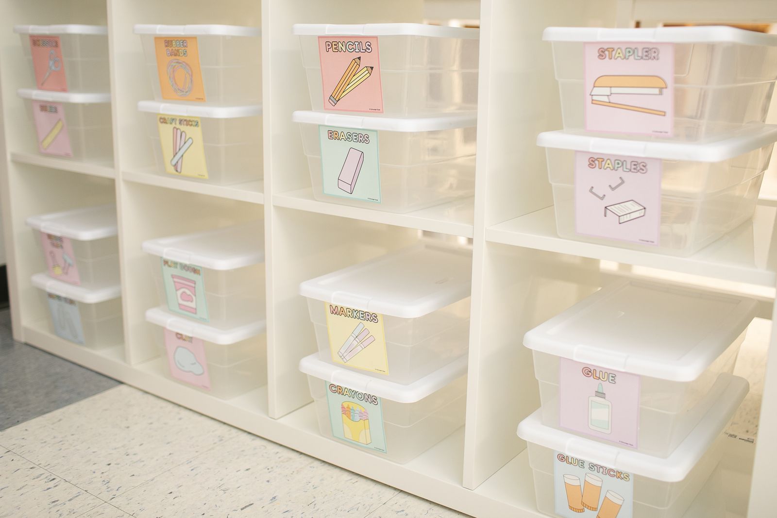 Classroom supply labels