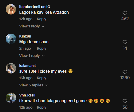 Comments on Esnyr's TikTok video with Shan Vesagas (2)