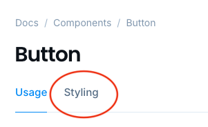 Component styling tab in the Vaadin Docs