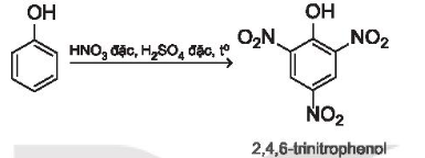 CHƯƠNG 5. DẪN XUẤT HALOGEN - ALCOHOL – PHENOLBÀI 21: PHENOLMỞ ĐẦUCatechin là một hợp chất phenol có trong lá chè xanh. Catechin có tác dụng chống oxi hoá, diệt khuẩn, kháng viêm, ngăn ngừa một số bệnh về tim mạch, cao huyết áp, tiêu hoá, làm chậm quá trình lão hoá Vậy hợp chất phenol là gì và có các tính chất đặc trưng nào?Đáp án chuẩn:- Phenol là những hợp chất hữu cơ trong phân tử có nhóm –OH liên kết trực tiếp với nguyên tử carbon của vòng benzene.- Là chất rắn, không màu, ít tan trong nước ở điều kiện thường, tan nhiều khi đun nóng, có tính độc, có thể gây bỏng khi tiếp xúc với da.- Tính acid yếu.- Phản ứng thế ở vòng benzene.1. KHÁI NIỆM2. ĐẶC ĐIỂM CẤU TẠO CỦA PHENOL3. TÍNH CHẤT VẬT LÍ4. TÍNH CHẤT HÓA HỌCBài 1: Phản ứng của phenol với dung dịch NaOH và dung dịch Na2CO3Thí nghiệm phenol tác dụng với dung dịch NaOH và với dung dịch Na2CO3 được tiến hành như sau:- Cho vào hai ống nghiệm, mỗi ống nghiệm khoảng 1 mL dung dịch phenol bão hoà (có màu trắng đục).- Cho khoảng 1 mL dung dịch NaOH 2 M vào ống nghiệm (1) và lắc đều.- Cho khoảng 1 mL dung dịch Na2CO3 2 M vào ống nghiệm (2) và lắc đều.Cả hai ống nghiệm đều quan sát được dung dịch từ màu trắng đục chuyển sang trong suốt.Hãy giải thích các hiện tượng xảy ra.Đáp án chuẩn:(1) C6H5OH + NaOH → C6H5ONa + H2O(2) C6H5OH + Na2CO3 ⇌ C6H5ONa + NaHCO3Bài 2: Hãy giải thích tại sao phenol có thể phản ứng được với dung dịch NaOH còn alcohol thì không phản ứng với dung dịch NaOH.Đáp án chuẩn:Vòng benzen hút electron làm mật độ electron trên nguyên tử O giảm Gốc hydrocarbon của alcohol đẩy electron làm mật độ electron trên nguyên tử O tăng Bài 3: Phản ứng của phenol với nước brominePhản ứng của phenol với nước bromine được tiến hành như sau:- Cho khoảng 1,0 mL dung dịch phenol 5% vào ống nghiệm.- Nhỏ vài giọt nước bromine bão hoà vào ống nghiệm, lắc đều. Nước bromine mất màu và xuất hiện kết tủa trắng.Hãy giải thích hiện tượng xảy ra và viết phương trình hoá học của phản ứng.Đáp án chuẩn:Hiện tượng: dung dịch bromine bị nhạt màu dần, có tủa trắng.Bài 2: So sánh điều kiện phản ứng bromine hoá vào vòng benzene của phenol và benzene. Từ đó, rút ra nhận xét khả năng thế nguyên tử hydrogen ở vòng benzene của phenol so với benzene.Đáp án chuẩn:Điều kiện nhiệt độ cao và có xúc tác FeBr3Điều kiện thường.=> Khả năng thế nguyên tử hydrogen của phenol xảy ra dễ dàng hơn với benzene.Bài 3: Viết phương trình hoá học của phản ứng xảy ra khi cho 4-methylphenol tác dụng với nước bromine.Đáp án chuẩn:Bài 4: Phản ứng nitro hoá phenol – tổng hợp picric acidThí nghiệm nitro hoá phenol được tiến hành như sau:- Cho 0,5 g phenol và khoảng 1,5 mL H2SO4 đặc vào ống nghiệm, đun nhẹ hỗn hợp trong khoảng 10 phút để thu được chất lỏng đồng nhất.- Để nguội ống nghiệm rồi ngâm bình trong cốc nước đá.- Nhỏ từ từ 3 mL dung dịch HNO3 đặc vào hỗn hợp và lắc đều. Nút bằng bông tầm dung dịch NaOH.- Đun cách thuỷ hỗn hợp trong nồi nước nóng 15 phút.- Làm lạnh hỗn hợp rồi đem pha loãng hỗn hợp với khoảng 10 mL nước cất, picric acid kết tủa ở dạng tinh thể màu vàng.Hãy giải thích hiện tượng xảy ra và viết phương trình hoá học của phản ứng.Chú ý: Thí nghiệm thực hiện trong tủ hốt hoặc nơi thoáng khí. Cần thận trọng khi làm việc với dung dịch HNO3 đặc và dung dịch H2SO4 đặc.Đáp án chuẩn:Hiện tượng: có tinh thể rắn màu vàng.5. ỨNG DỤNG6. ĐIỀU CHẾ