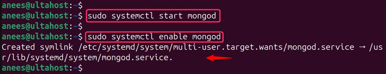 start and enable mongodb service