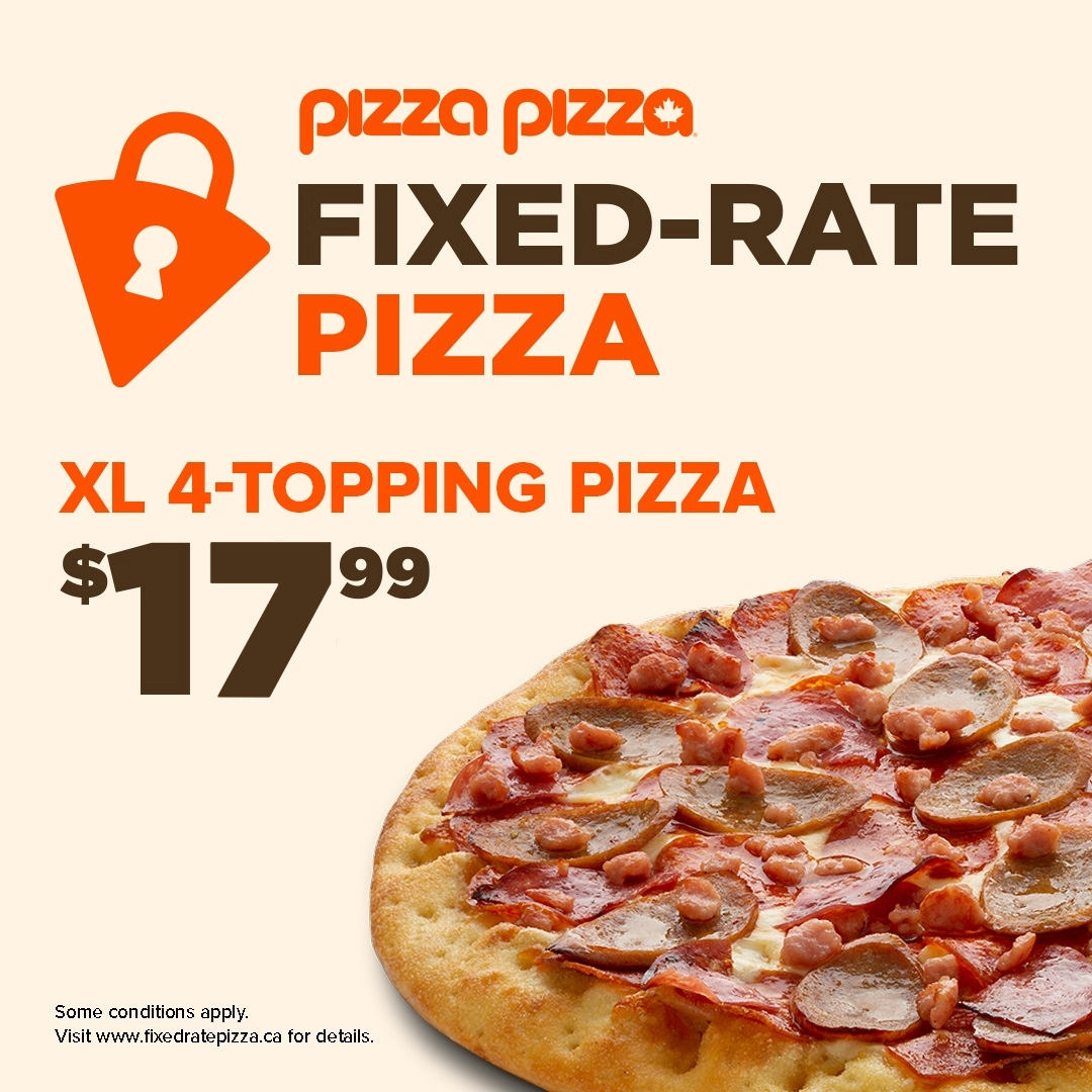 A pizza with a price tagDescription automatically generated