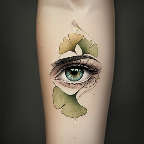 Ginkgo with an Eye tattoo