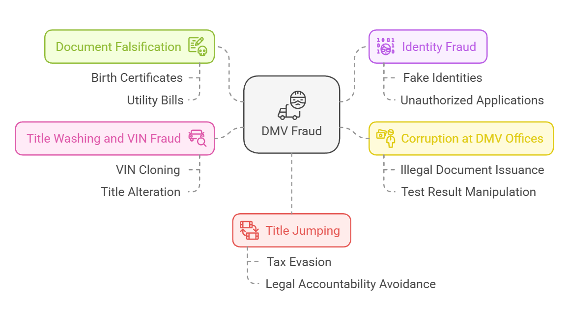 Infographic of common DMV fraud types