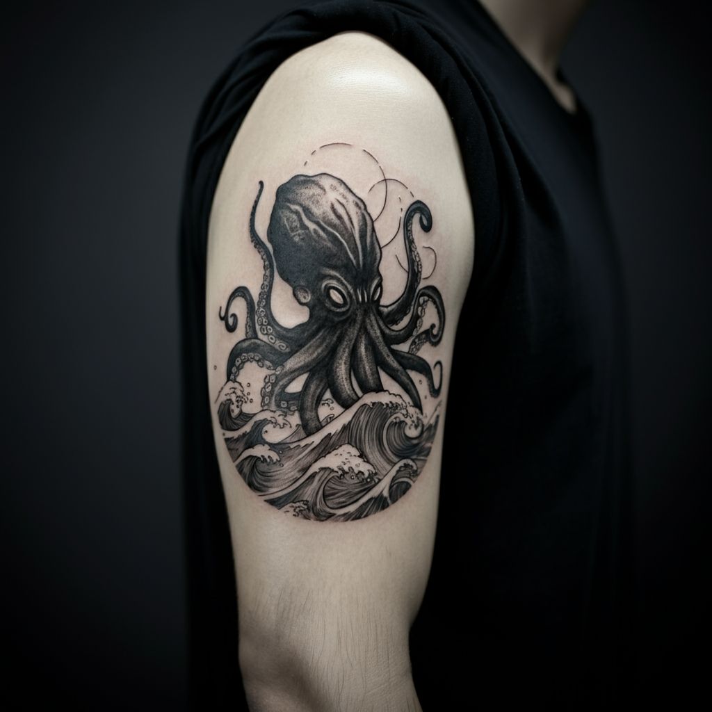 Kraken Tattoo on shoulder 
