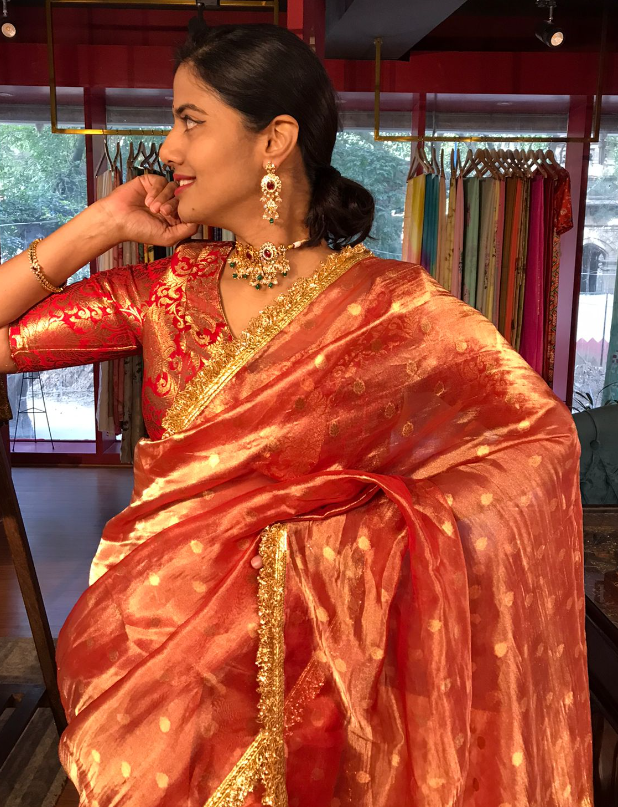 Red Navratri Saree from Mirra Clothing