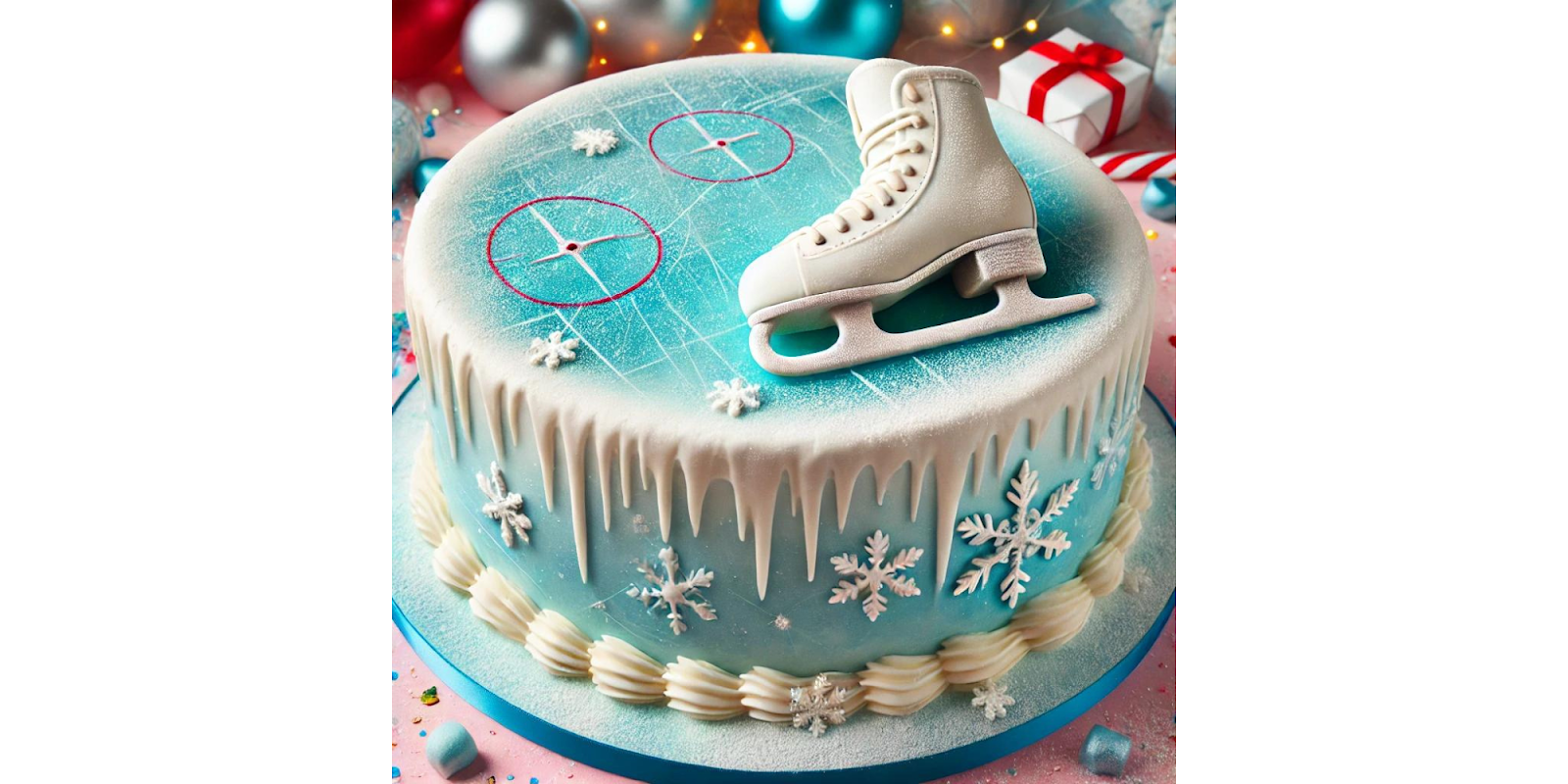 4. Ice Skates Cake Design