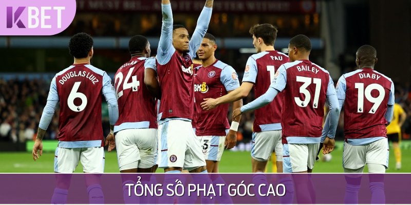 Tổng số phạt góc trong trận Bournemouth vs Aston cũng có xu hướng cao