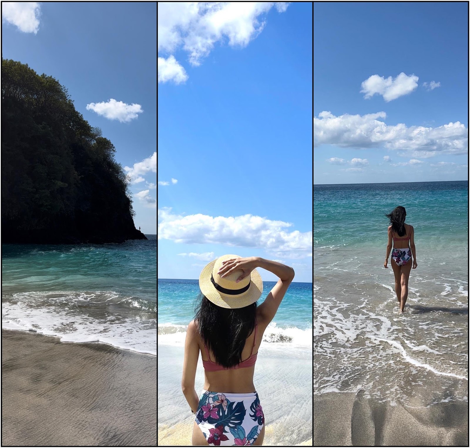 white sand beach with crystal blue water in bali 
