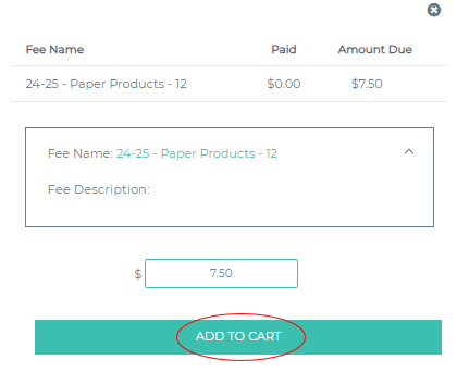 screen shot with Add to Cart circled in red