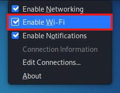 enable the wifi in Kali