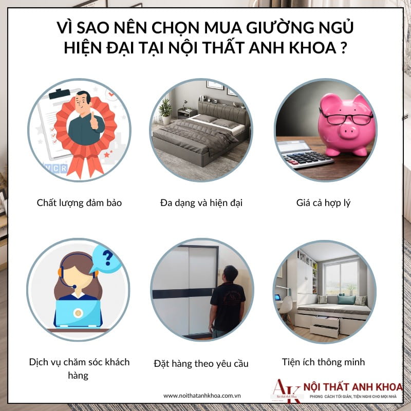 Những lợi ích khi mua giường ngủ tại cửa hàng nội thất Anh Khoa.