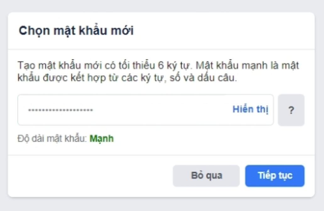 Link khôi phục tài khoản Facebook