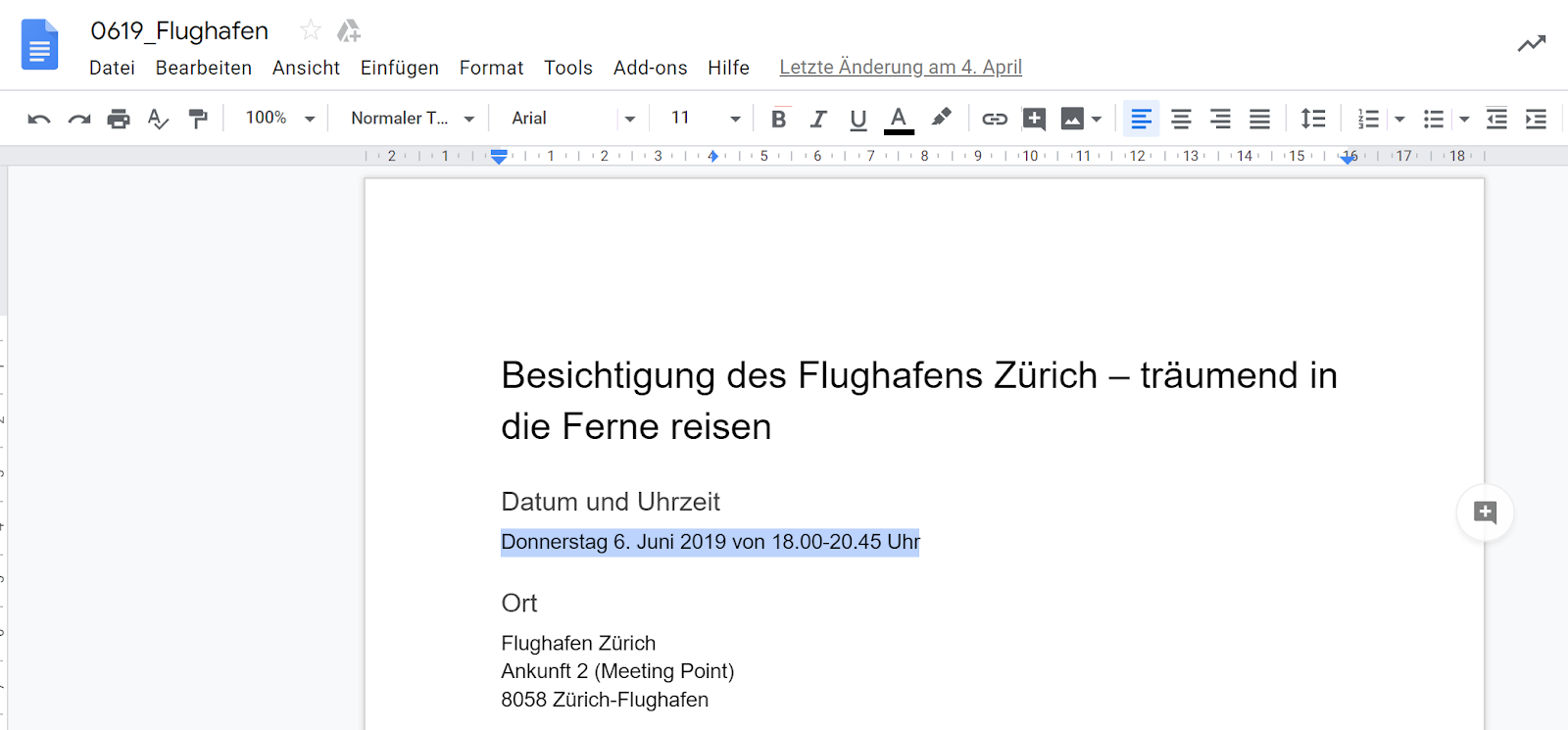 Inhalte können einfach und bequem via Google Docs erfasst und geteilt werden. 