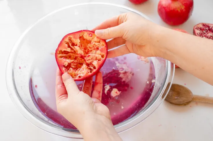 Water Swirl Technique  to remove the seeds of a fruit or vegetable 