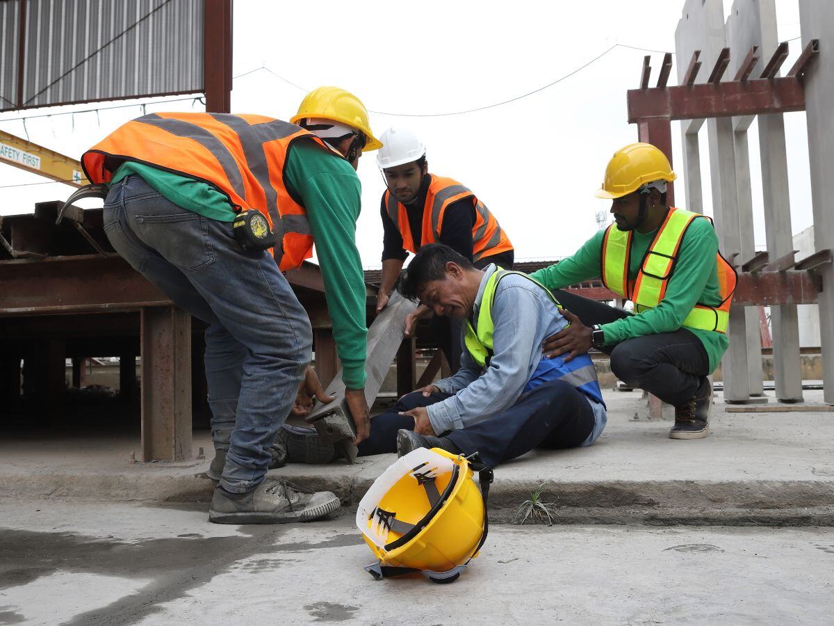 Construction workers injured on site by steel beams