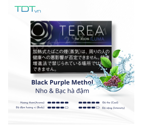 Terea Black Purple Method Nhật: Khám phá vị trái cây tím huyền bí