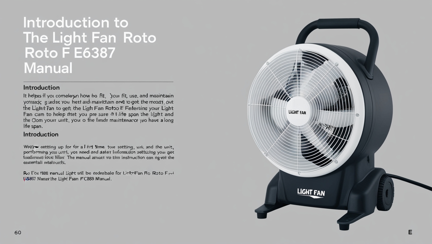 Light Fan Roto F E6387 Manual