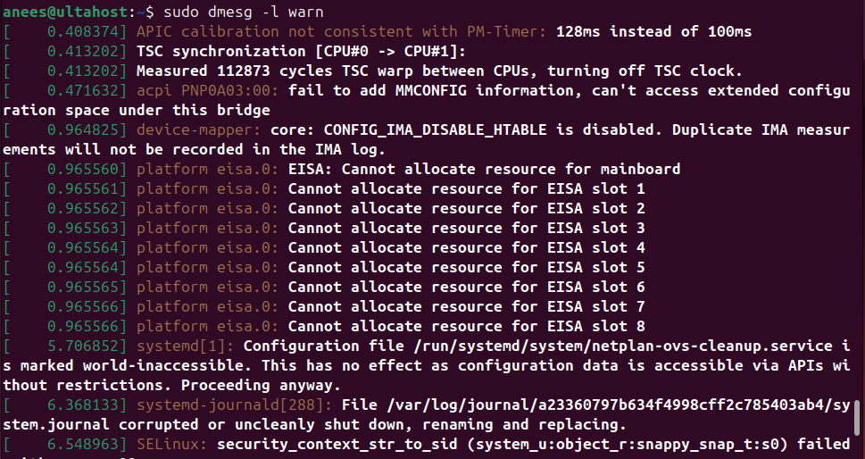 filter kernel messages 