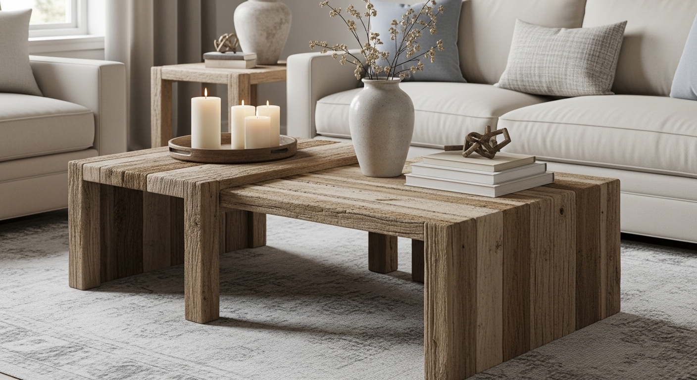 Weathered Coffee Table in the living room 