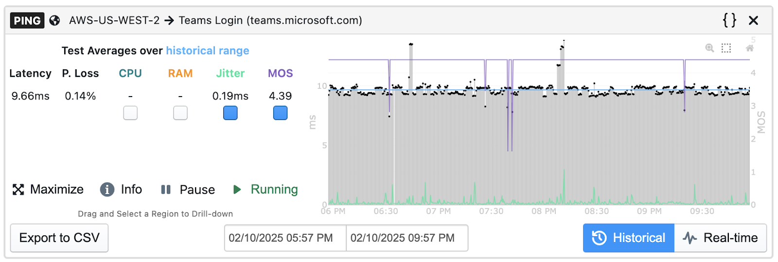 Network connectivity to MS Teams