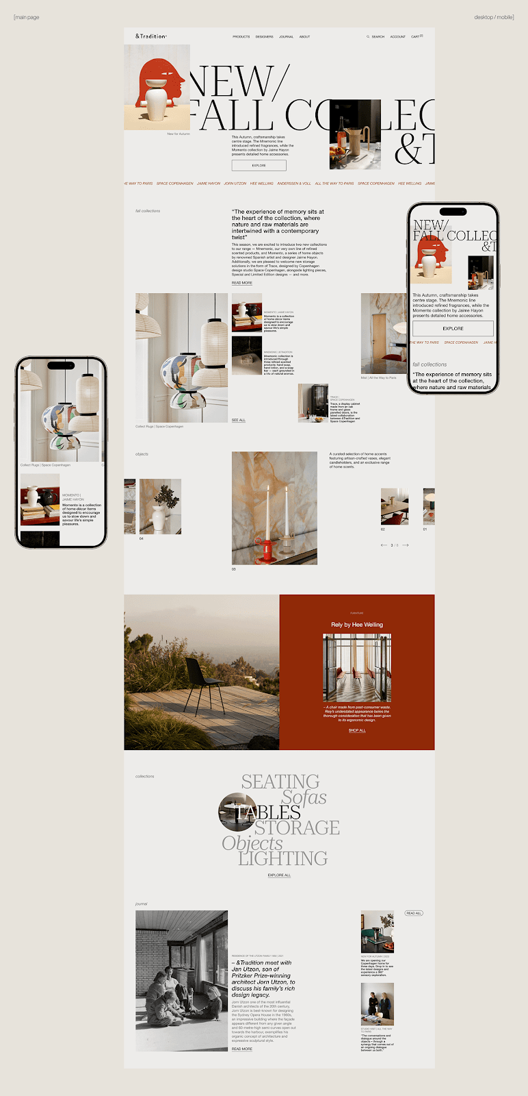 Image from the &Tradition's Branding and UI UX: Where Heritage Meets Modernity article on Abduzeedo