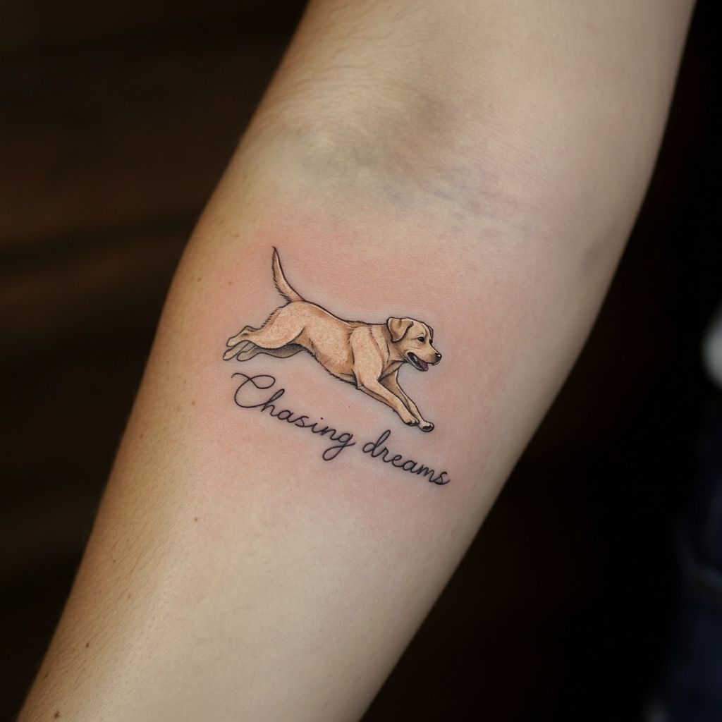 Labrador with a Quote Tattoo