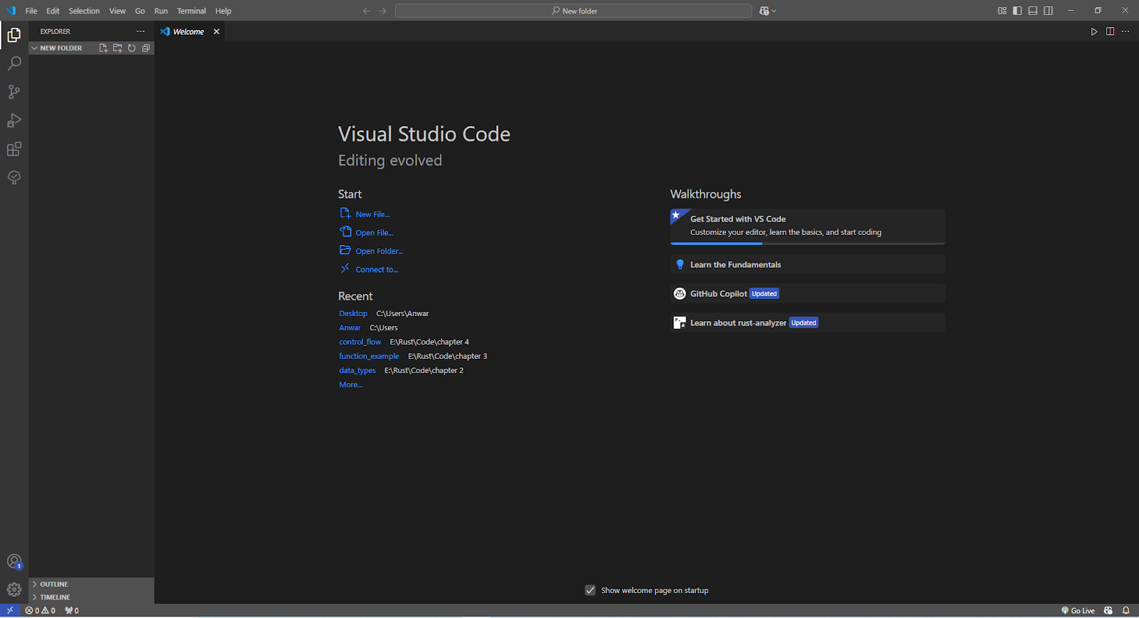 vs code open