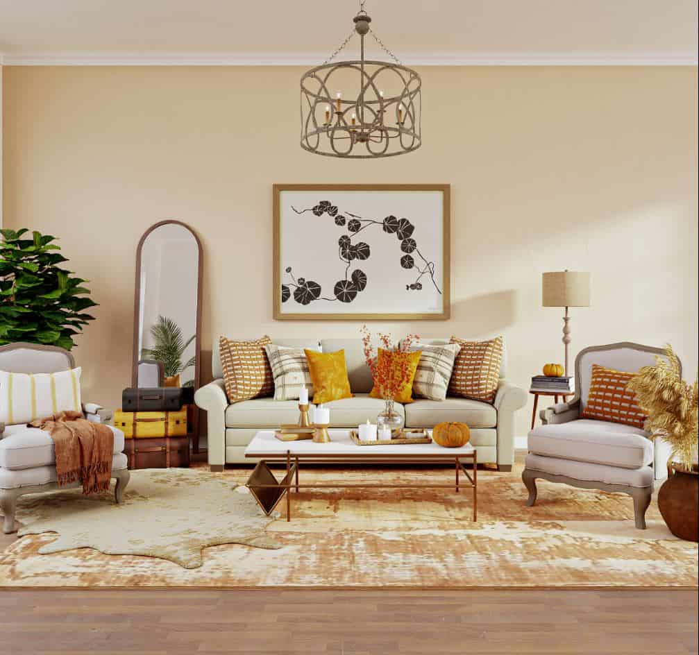 Neutral Base eclectic livng room