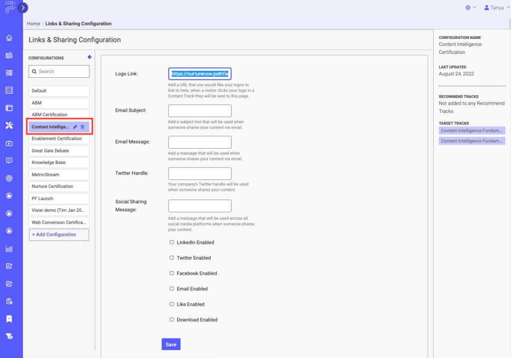 Edit a Sharing Configuration 1