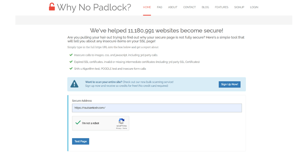 why no padlock ssl check