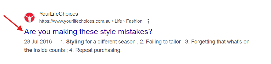An illustration showing the use of a question as a headline