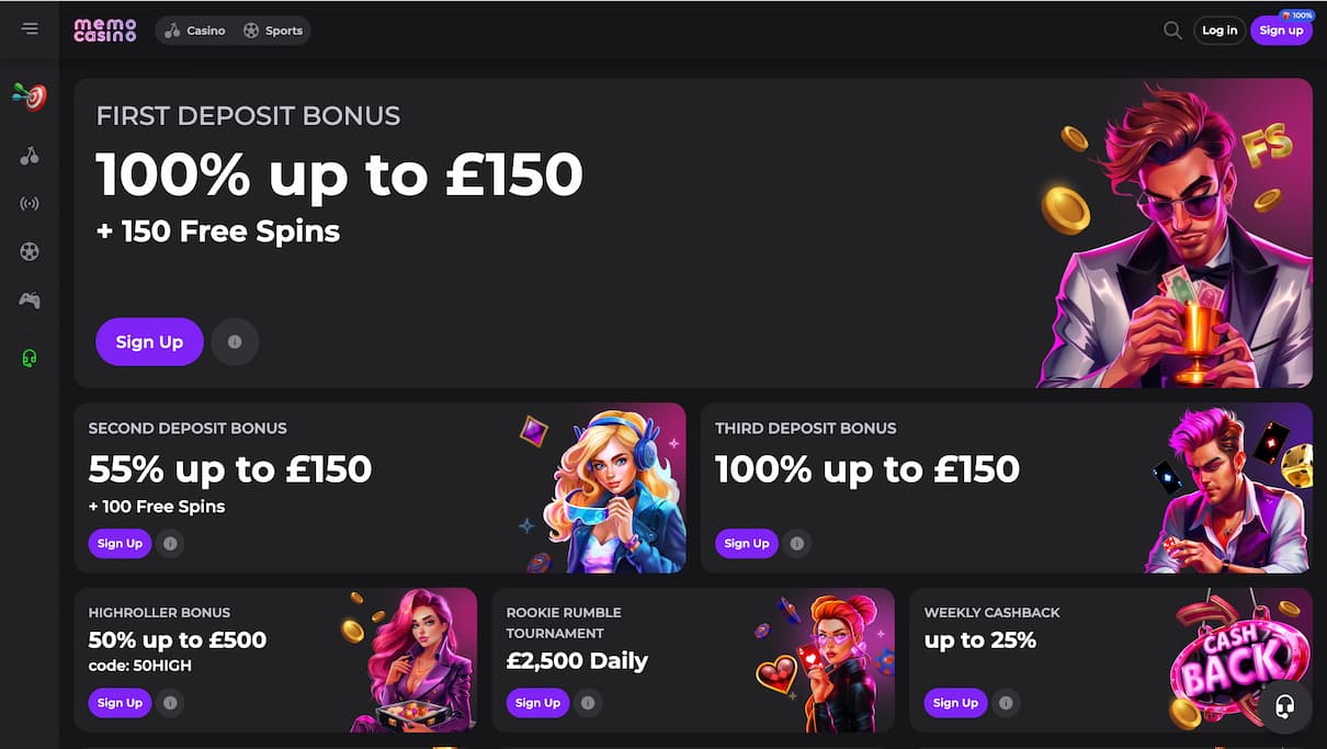 MemoCasino bonus offers