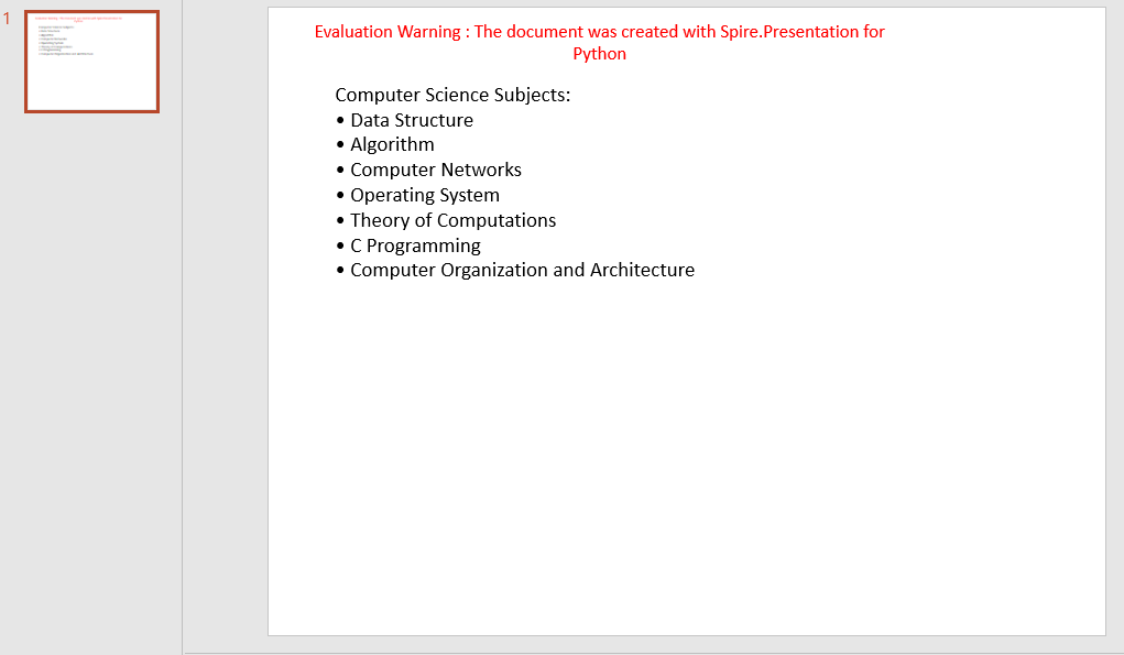 Python Create Symbol Bulleted List in PowerPoint 