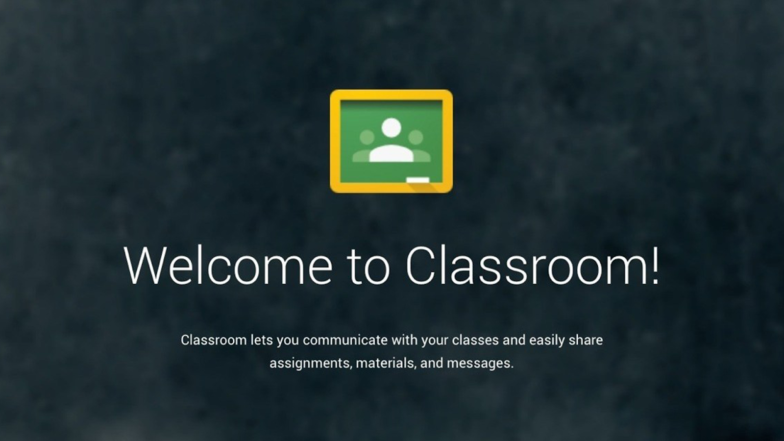  Screenshot Google Classroom welcome screen