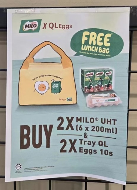 free Milo x QL eggs lunch bag