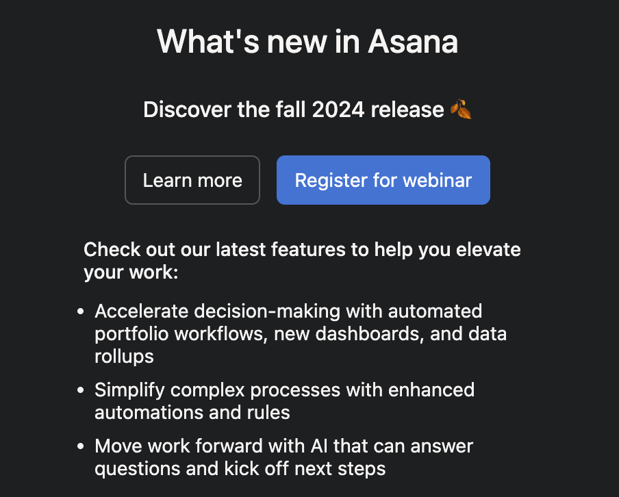 Asana 2024 new features