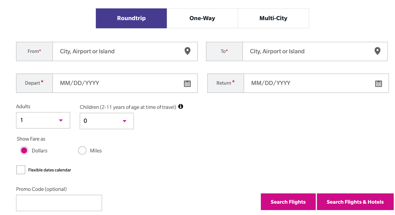 booking a flight on Hawaiian airlines' wesbite