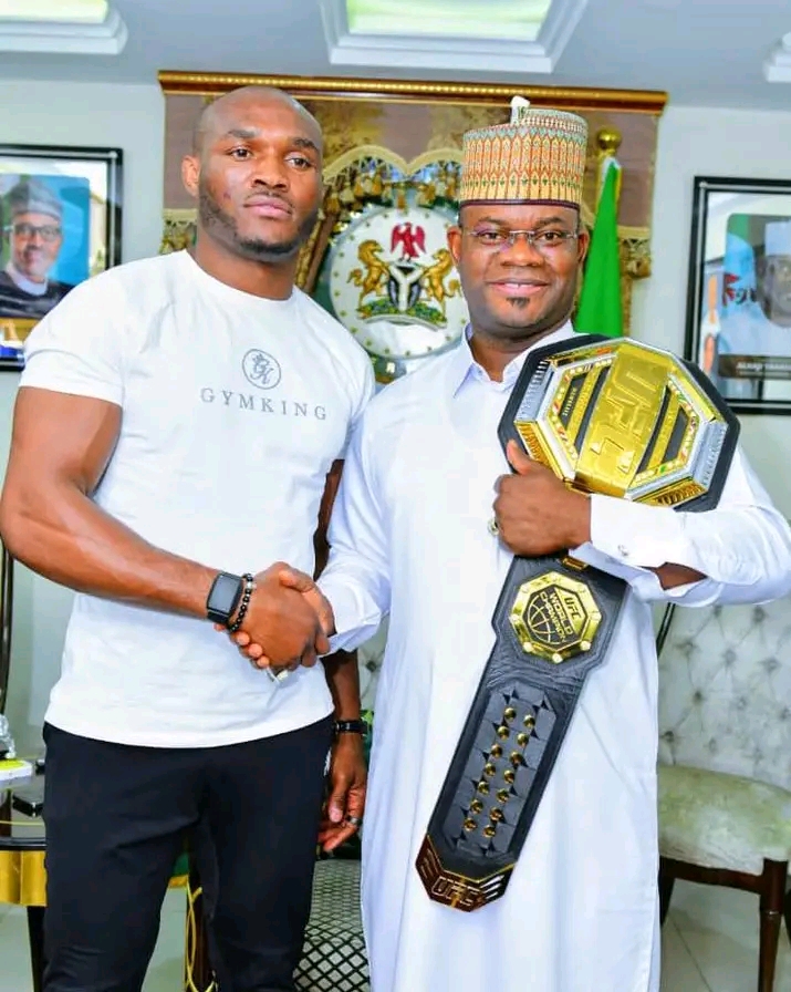 Yahaya Bello with Kamaru Usman