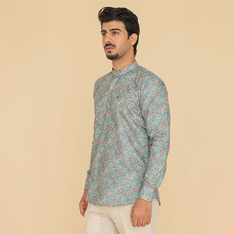 Black Solid Short Kurta