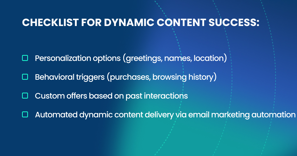 checklist for dynamic content success