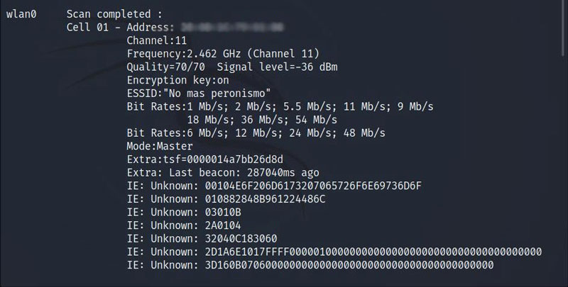 list WiFis in Kali through terminal