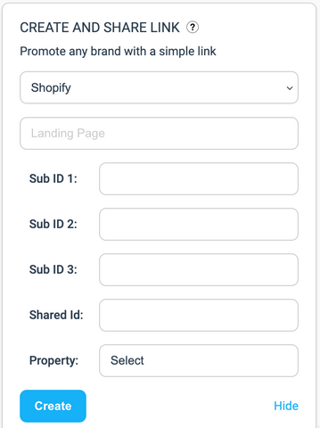 Impact create a link options