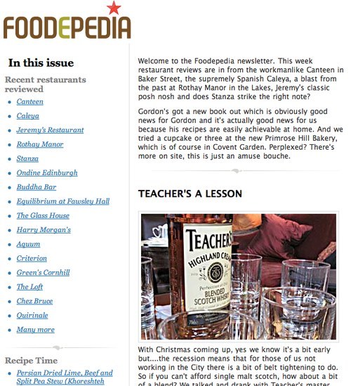 Newsletter Foodepedia