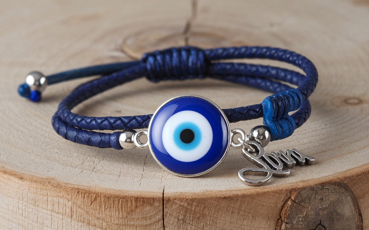 Evil Eye Bracelet Signed Lorna