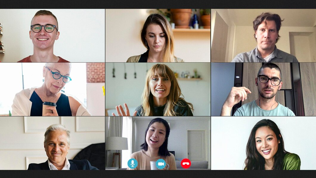 Colleagues in a video conference