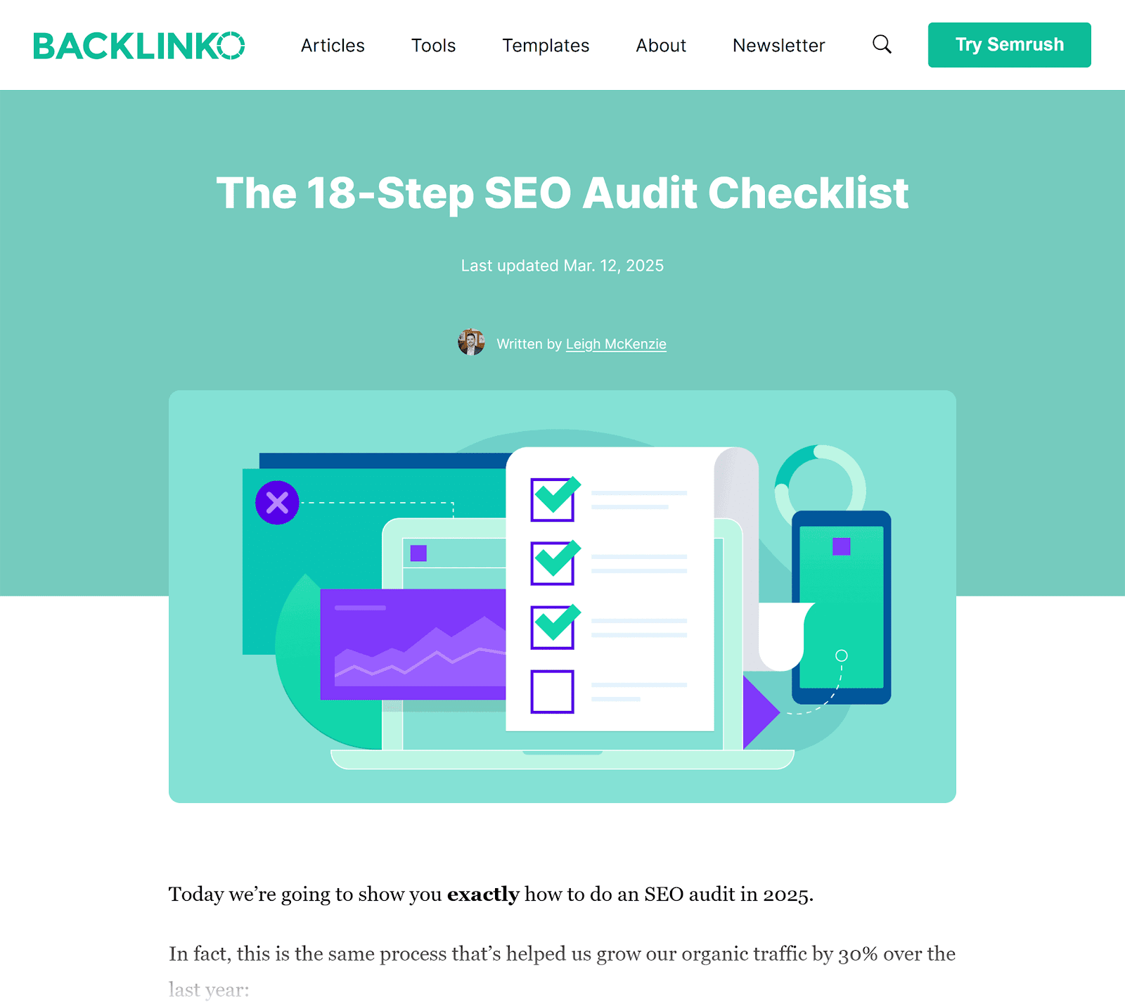 Backlinko – SEO Audit Checklist Steps