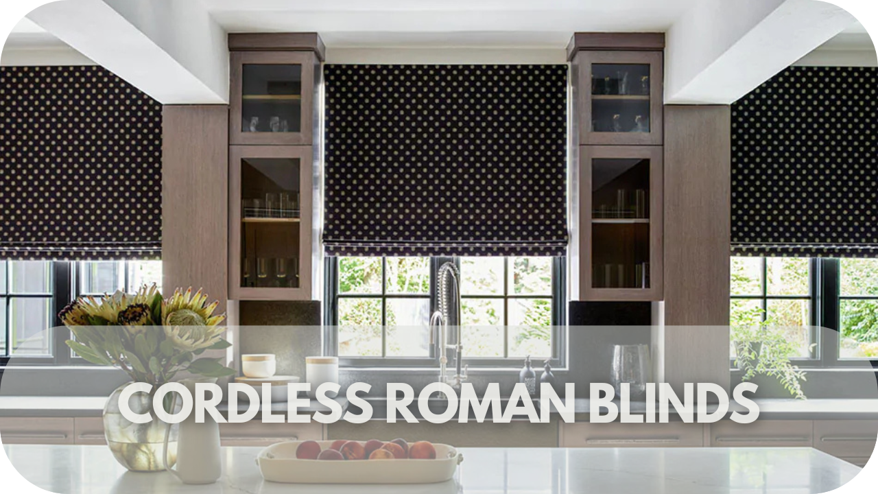 Add elegance with cordless Roman blinds—perfect for a chic, hassle-free window treatment.