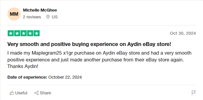 Aydin Coins & Jewelry reviews example